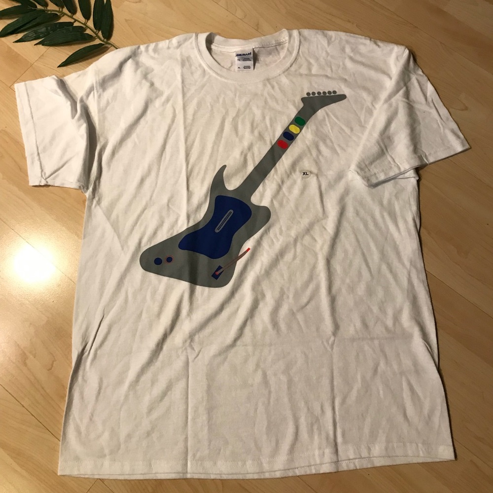 Gildan White “Guitar Hero” T-Shirt Size XL NWOT